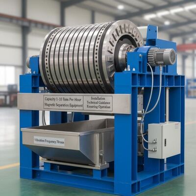 Kapazität 1-10 Tonnen pro Stunde Magnetische Trennanlage mit Schwingungsfrequenz 70 rmin und technische Anlageanleitung, die den Betrieb gewährleistet