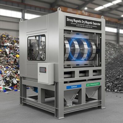 Ein starker magnetischer trockener magnetischer Separator für eine gleichbleibende Trennleistung im Recycling- und Bergbausektor