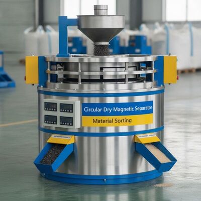 Magnetfeldstärke bis zu 15000 Gauss Kreisförmiger trockener Magnetseparator mit Trennwirkung bis zu 99 Prozent für die Materialsortierung