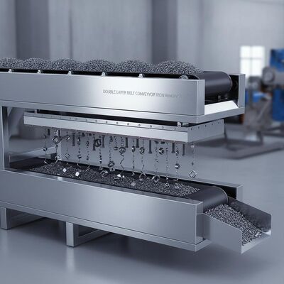 Doppelschicht-Gürtelförderer Eisenentferner Permanenter Magnetseparator mit 316SS-Schalenmaterial zur Eisenentfernung