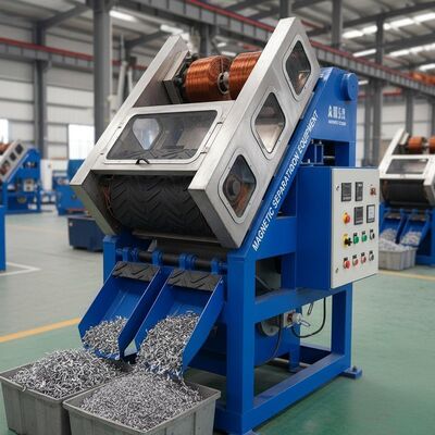 Anpassungsspannung Elektromagnetischer Separator Automatischer Betrieb Trennung von Eisenmetallen Nichtmetallische Materialien Magnetische Trennungsanlage